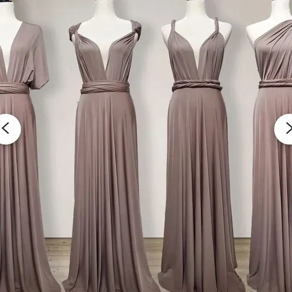 Convertible Bridesmaid dress - Taupe - Picture 1 of 7